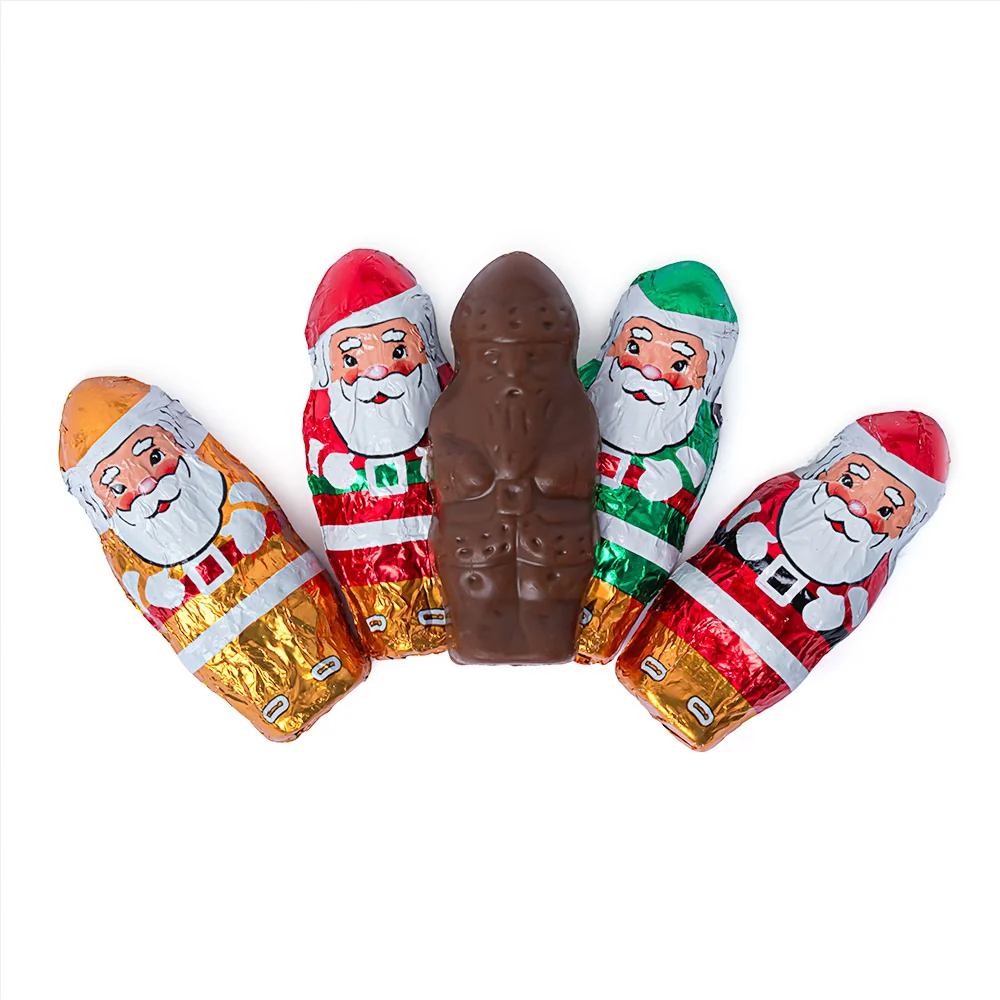 Mini Milk Chocolate Foiled Santas Madelaine - 10lb - Image 2