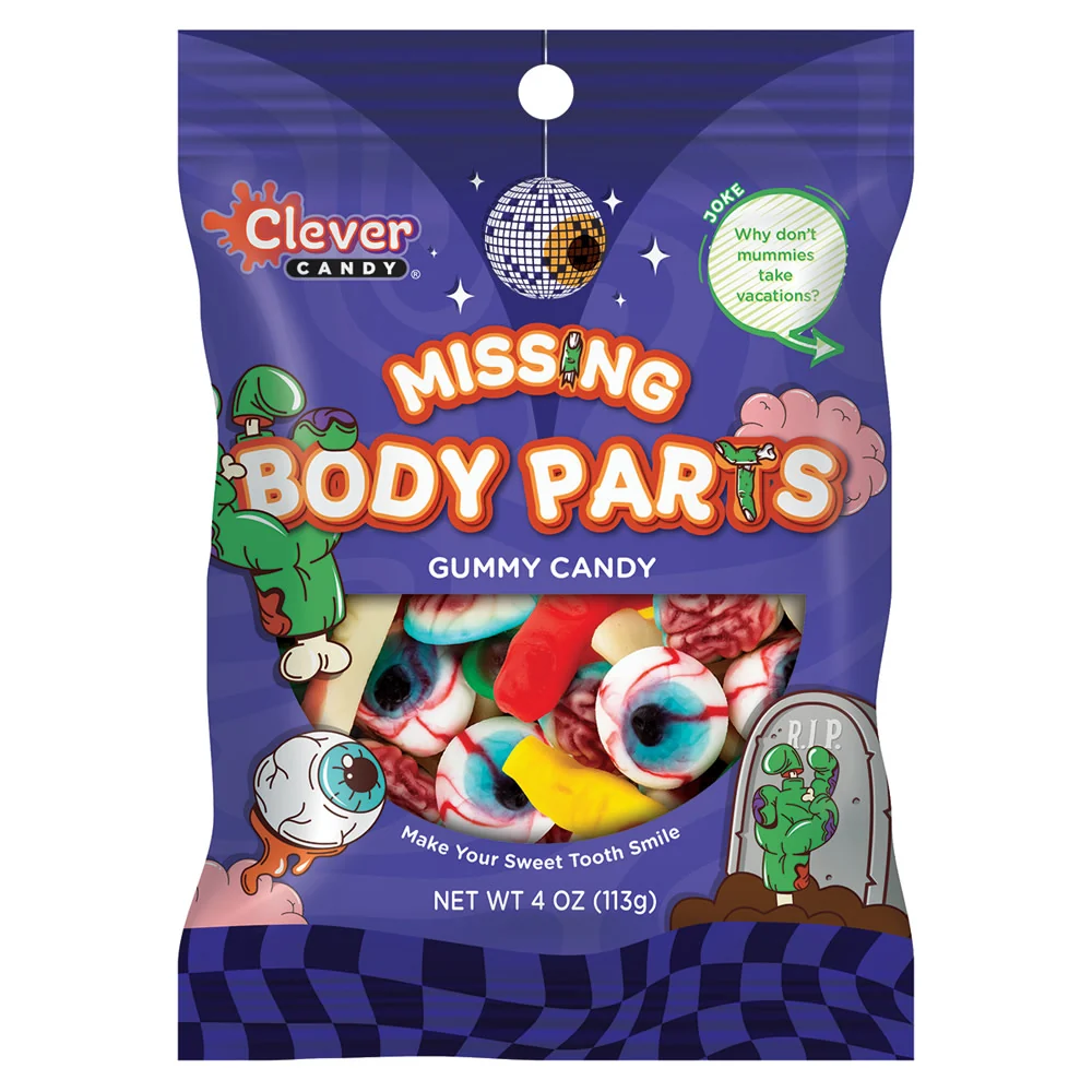 Missing Body Parts Gummy Candy Peg Bag - 12ct