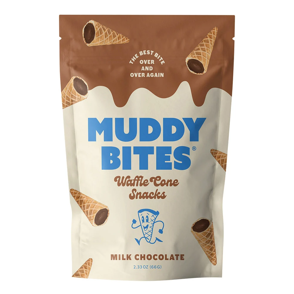 Muddy Bites Milk Chocolate Waffle Cone Snacks - 12ct
