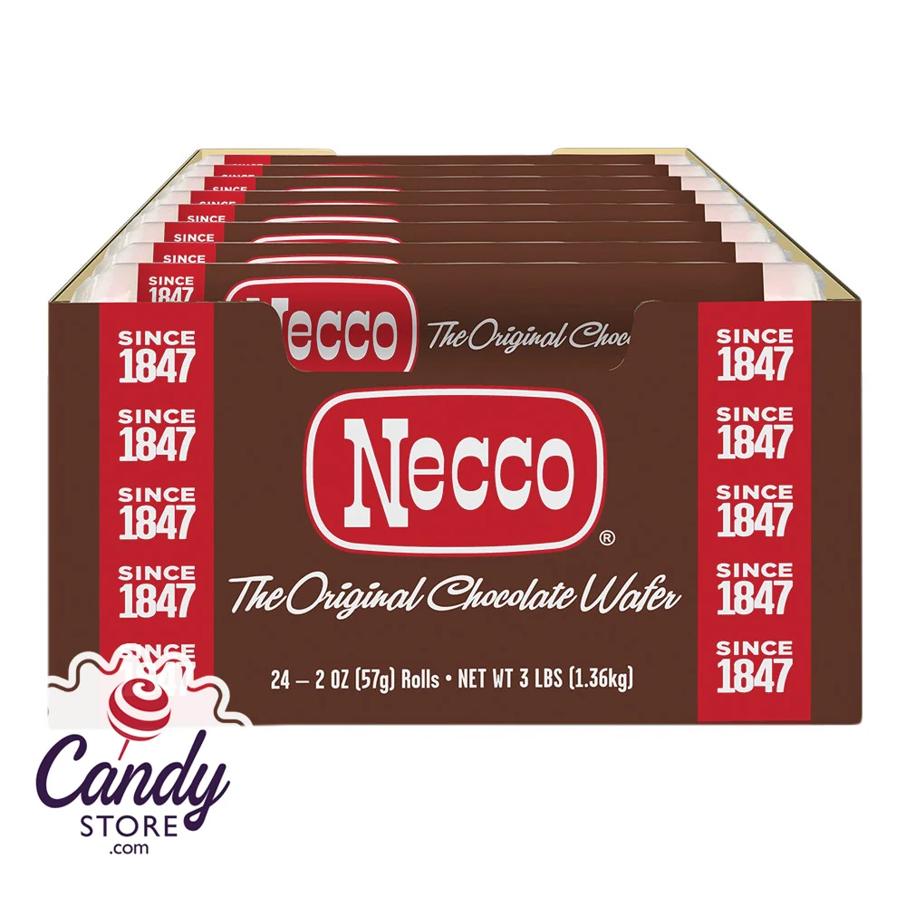 Necco Chocolate Wafers Rolls - 24ct