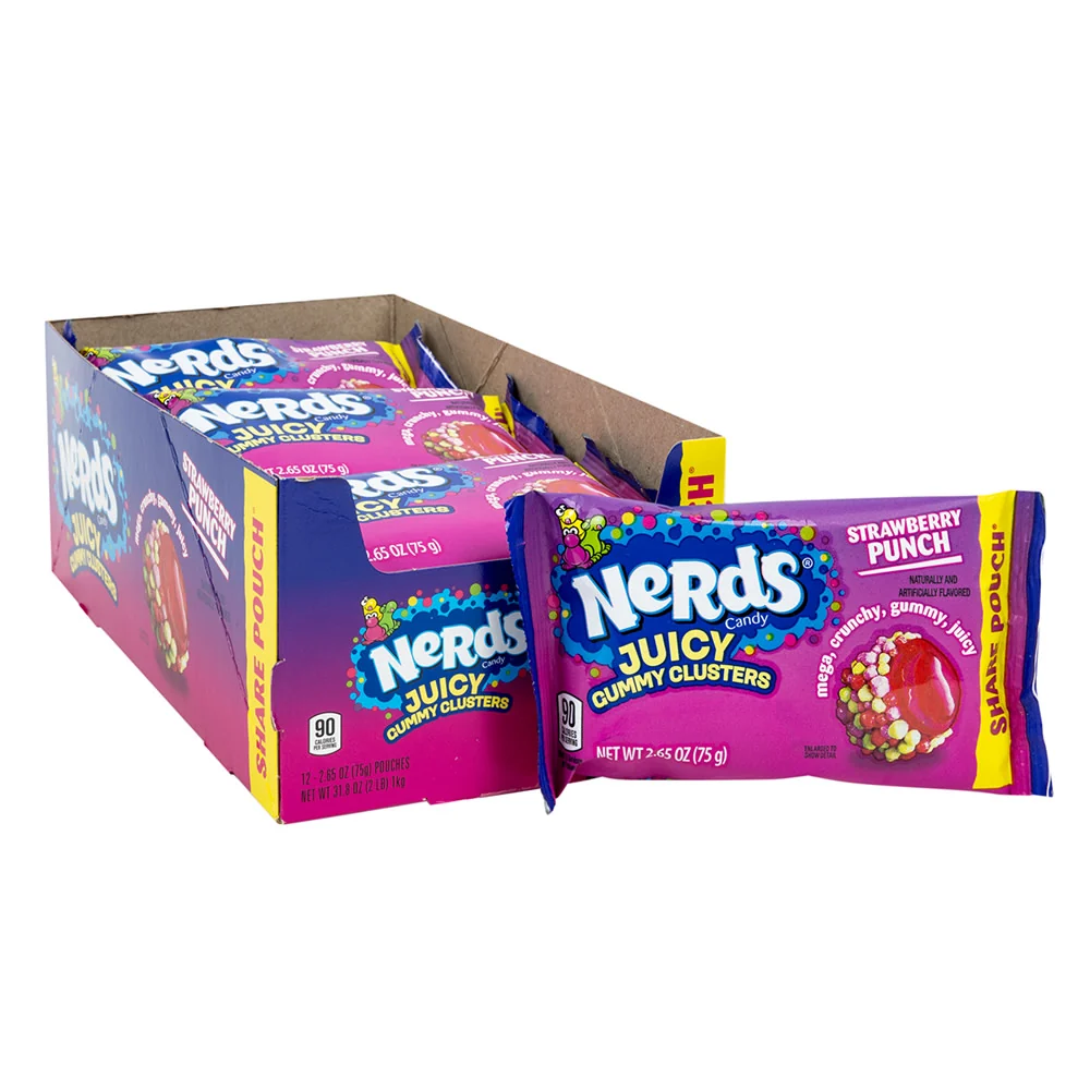 Nerds Strawberry Punch Juicy Gummy Clusters Share Pouches - 12ct