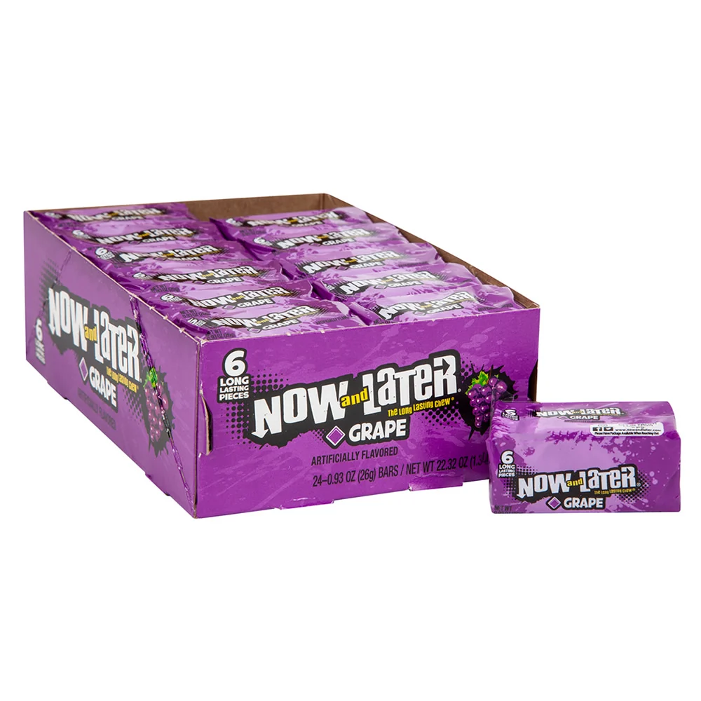 Now & Later Grape Candy - 24ct