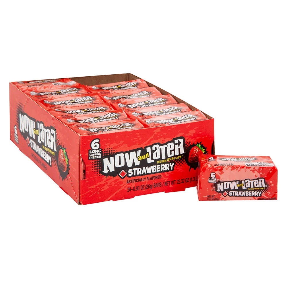 Now & Later Strawberry Candy - 24ct