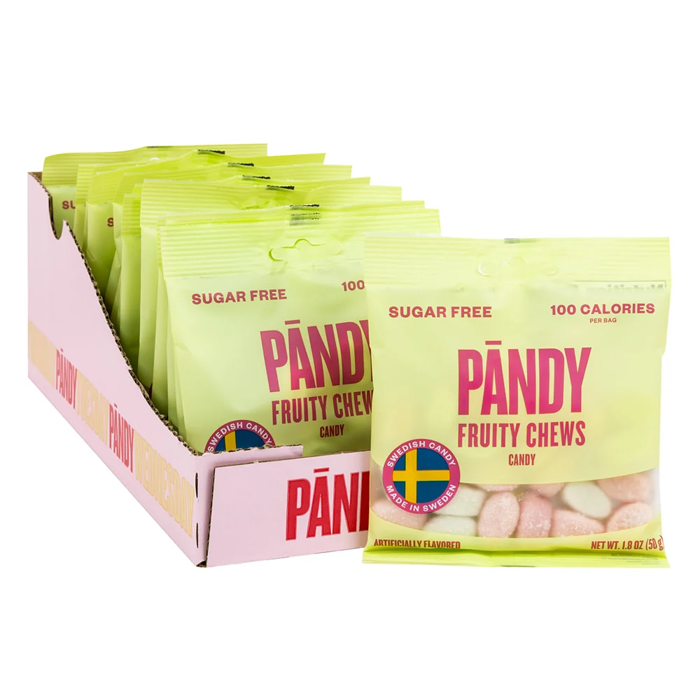 Pandy Fruity Chews Sugar Free Swedish Candy Peg Bags - 14ct