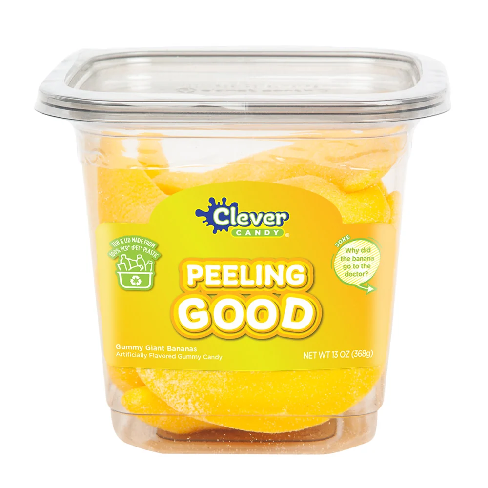 Peeling Good Giant Gummy Bananas Tubs - 12ct