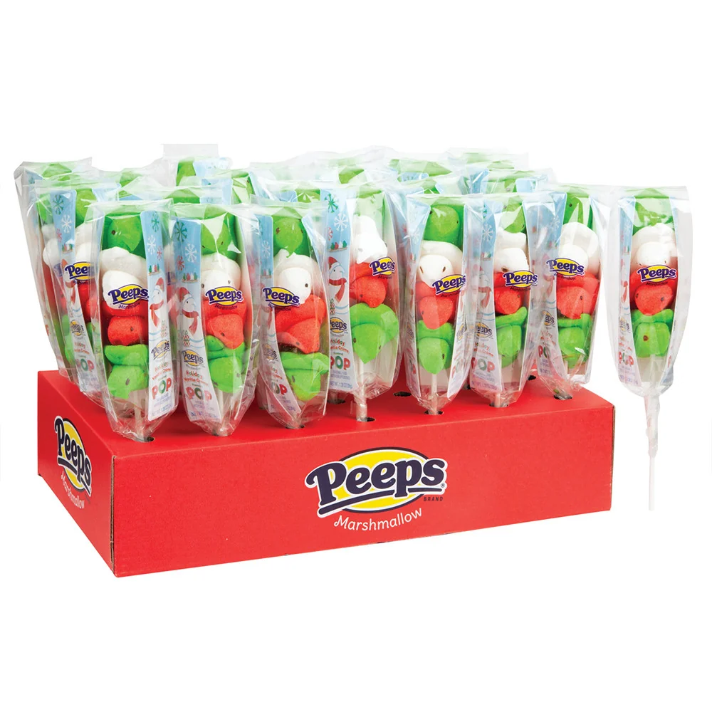 Peeps Assorted Marshmallow Chicks Pops - 28ct