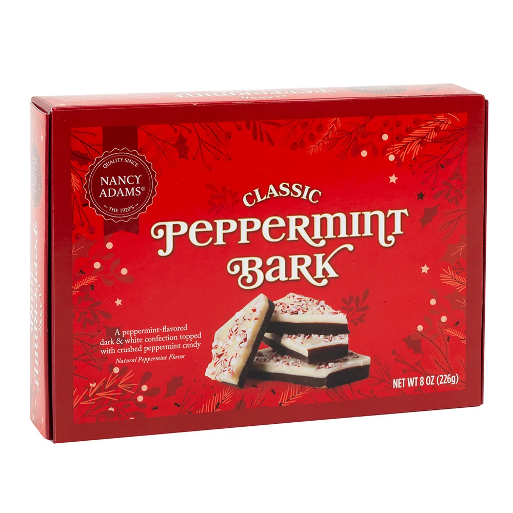 Peppermint Bark 8oz Boxes Nancy Adams - 12ct Tubs
