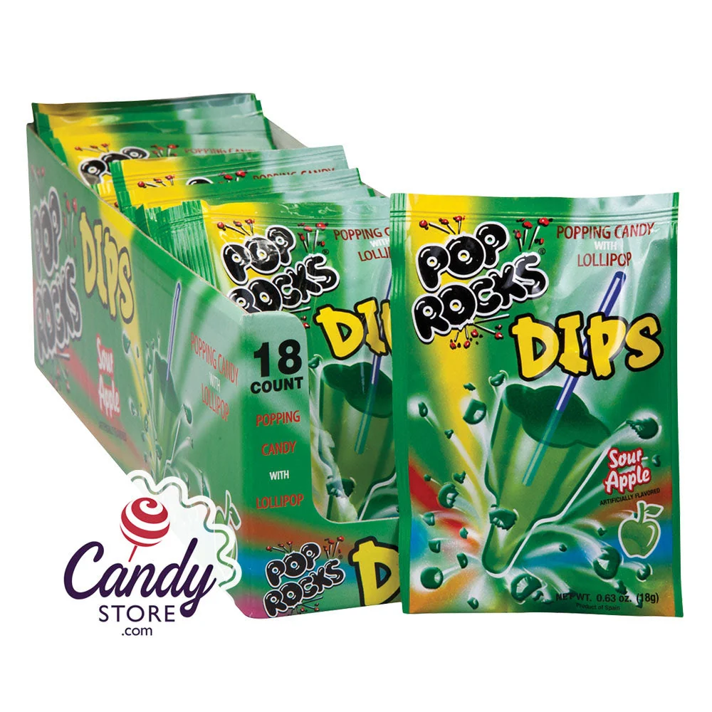 Pop Rocks Sour Apple Dips Popping Candy - 18ct