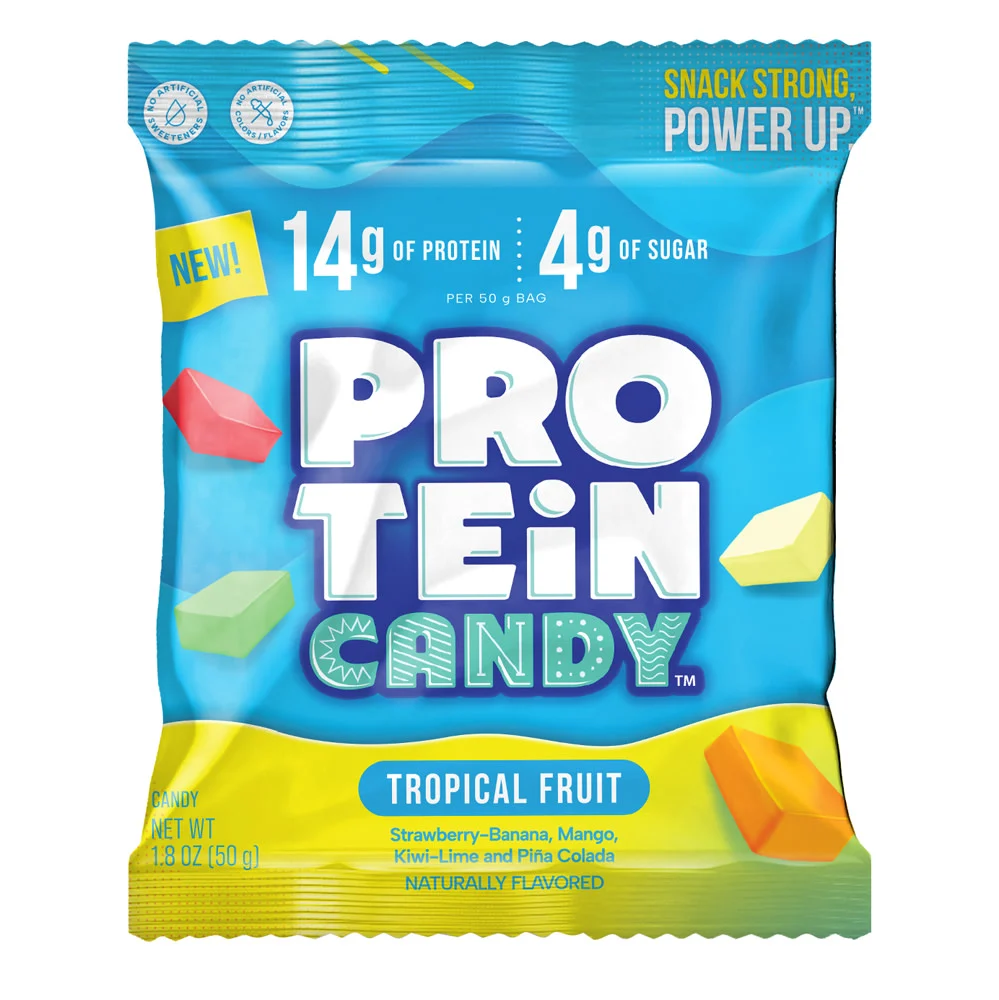 Protein Candy Tropical Fruit Peg Bags - 12ct