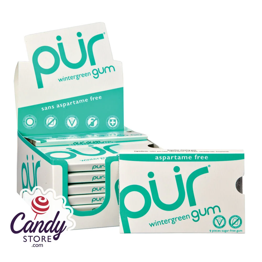 Pur Wintergreen Gum 9-Piece 0.44oz Pack - 12ct