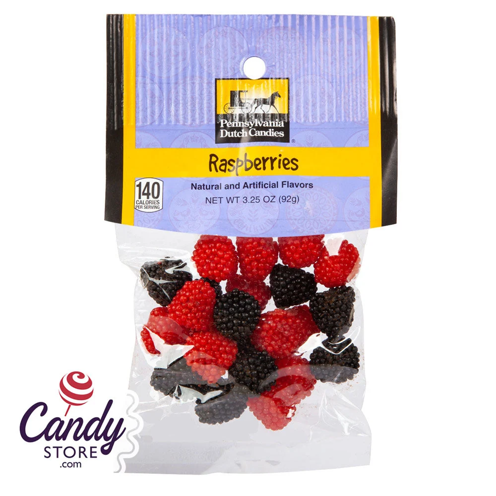 Raspberries Clear Window Peg Bags 3.25oz - 12ct