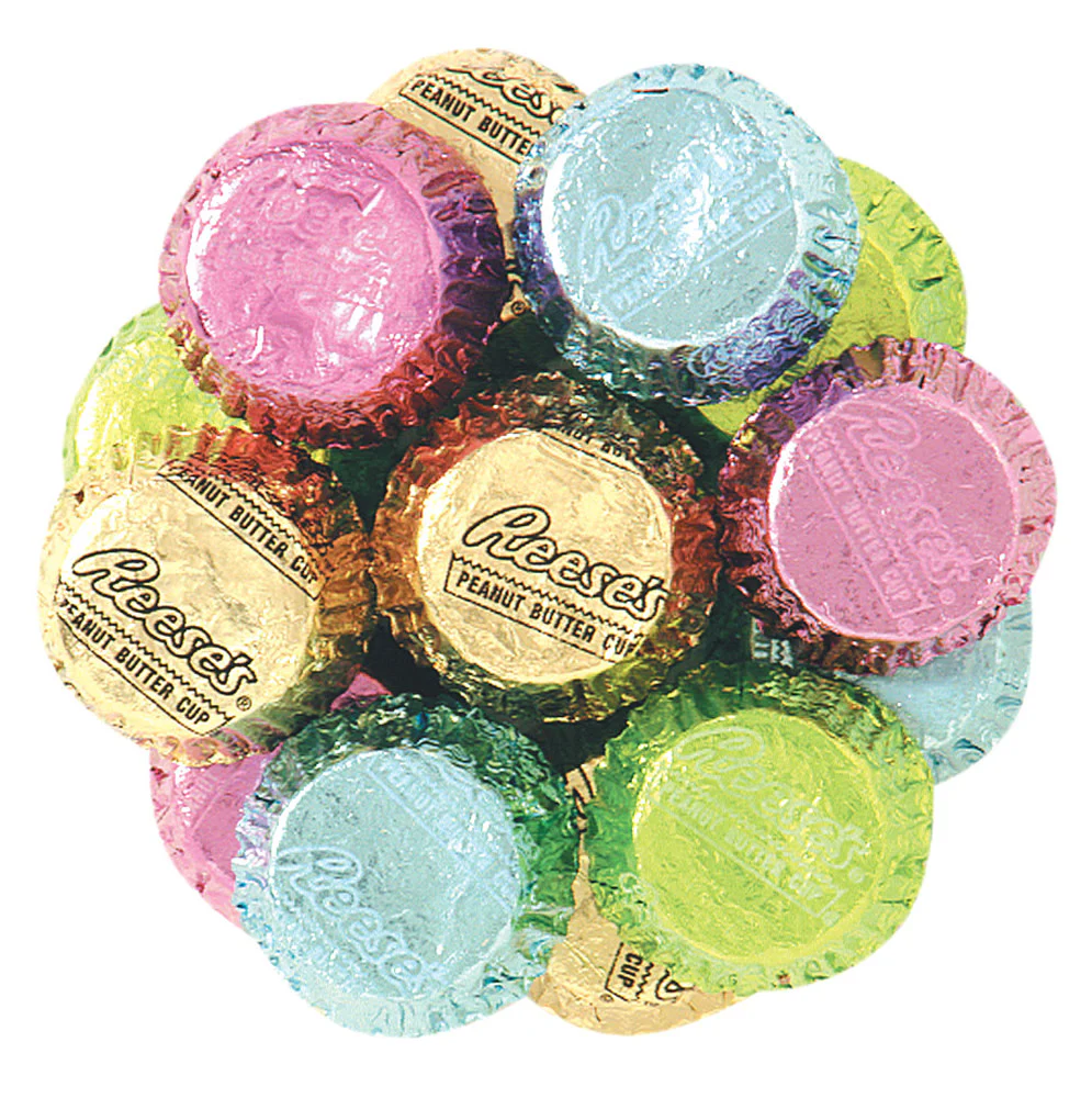 Reese’s Mini Peanut Butter Cups Pastel Foils - 25.65lb Bulk