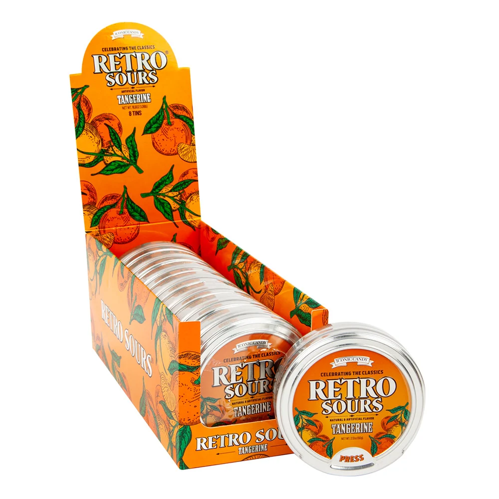 Retro Sours Tangerine Tins - 8ct
