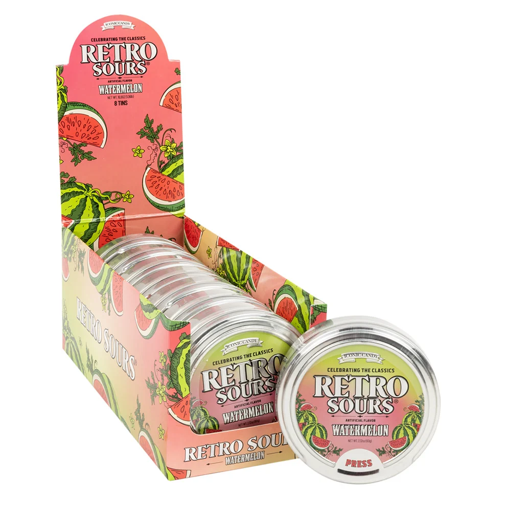 Retro Sours Watermelon Tins - 8ct
