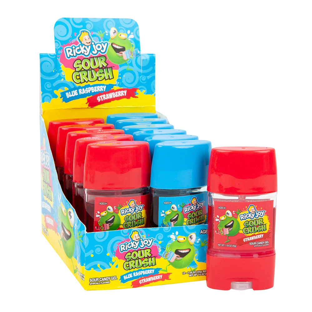 Ricky Joy Sour Crush Blue Raspberry Strawberry Gel - 12ct