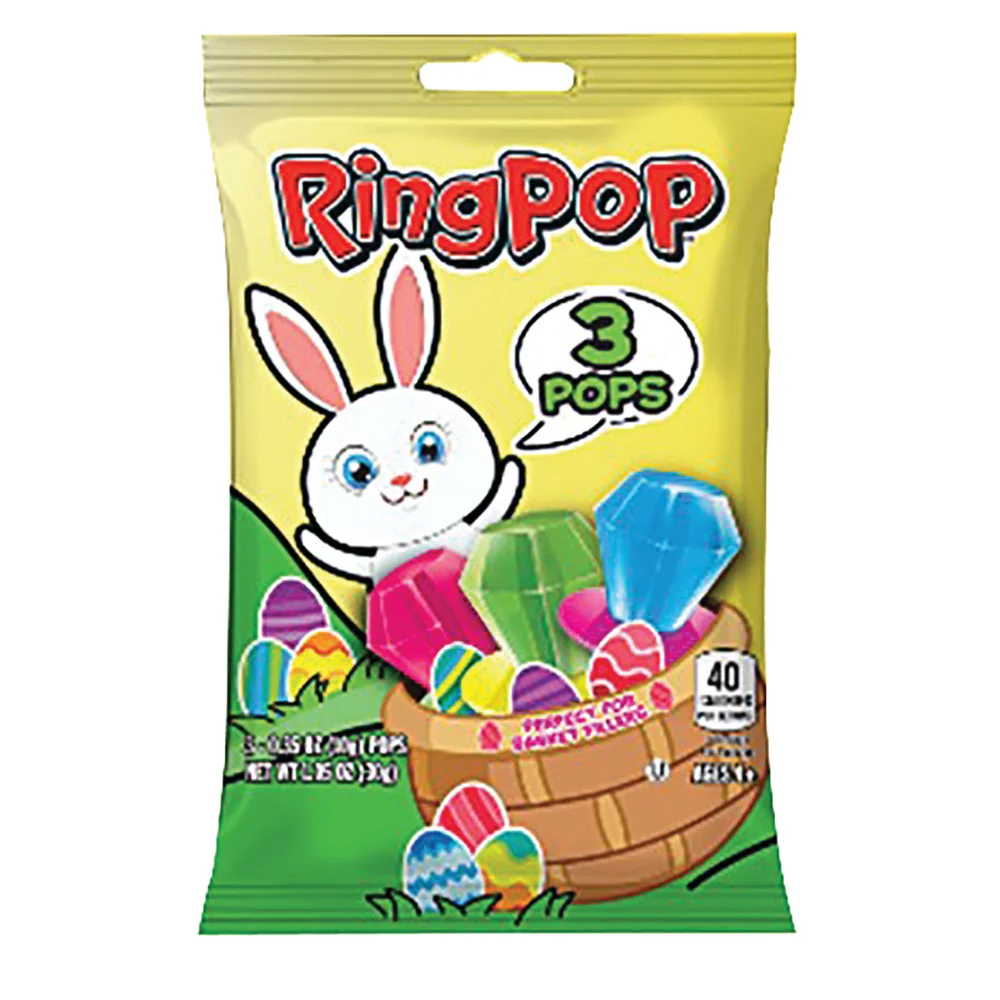 Ring Pop Easter 3 Count Peg Bags - 12ct
