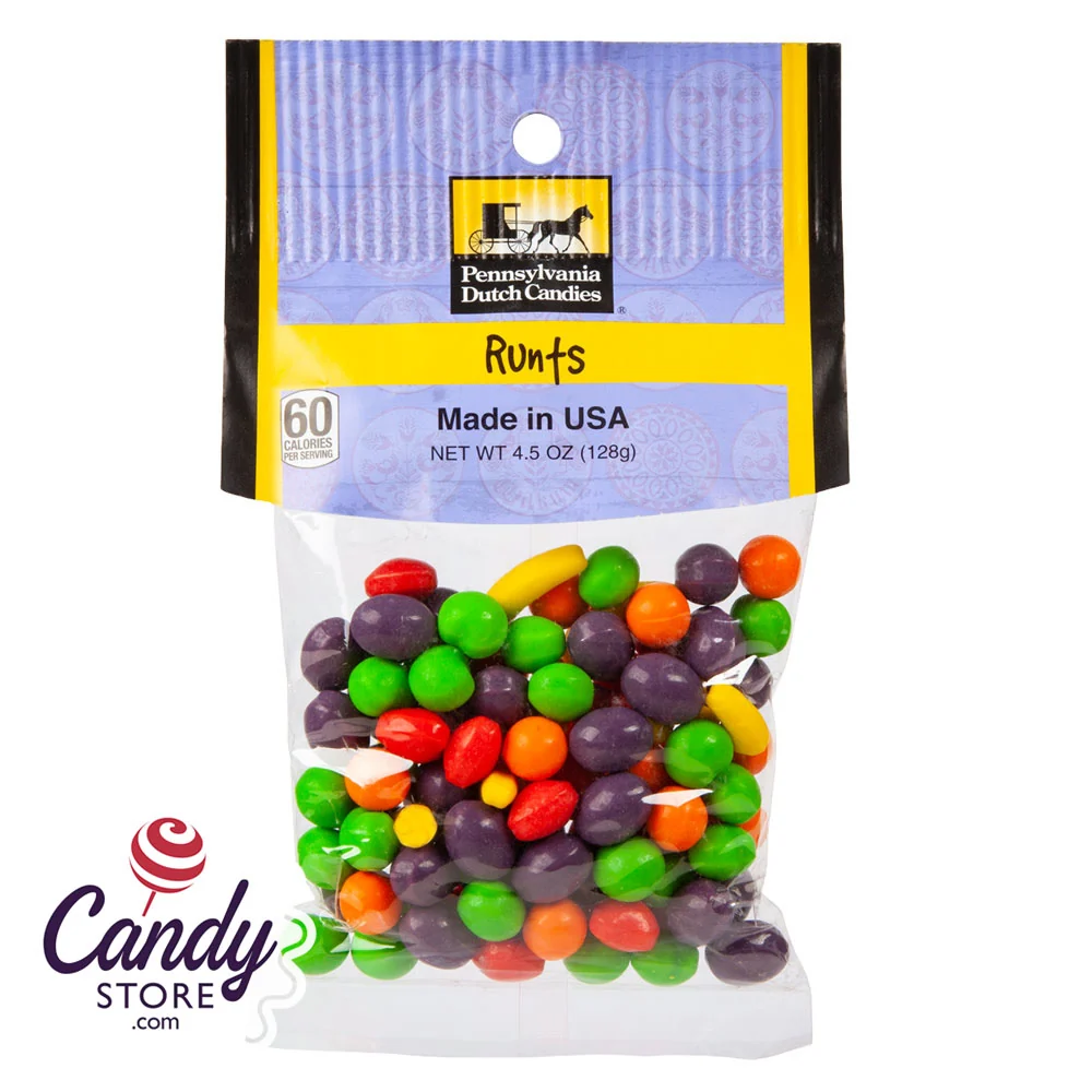 Runts Clear Window Peg Bags 4.5oz - 12ct