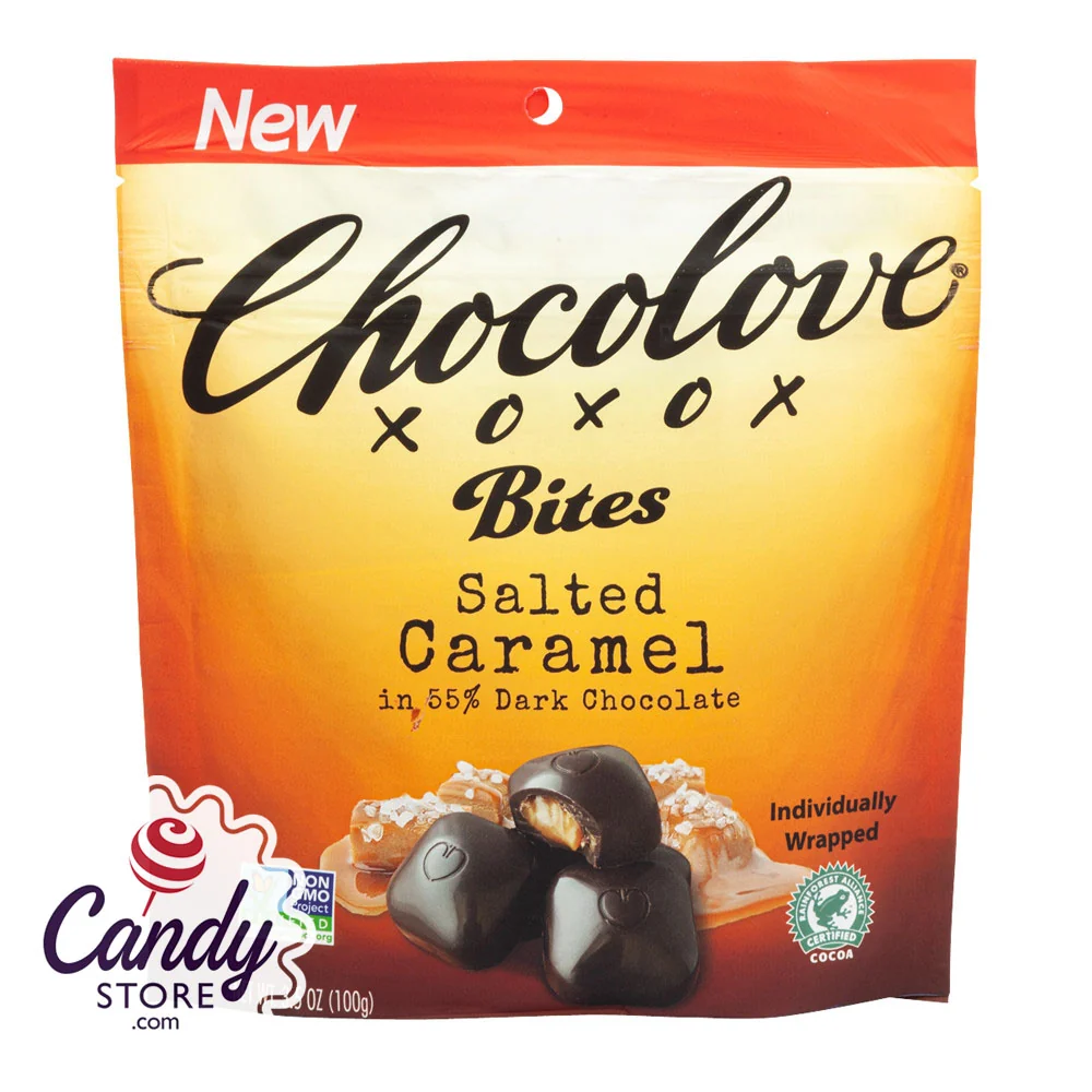 Salted Caramel Bites In Dark Chocolate Chocolove 3.5oz Pouch - 8ct