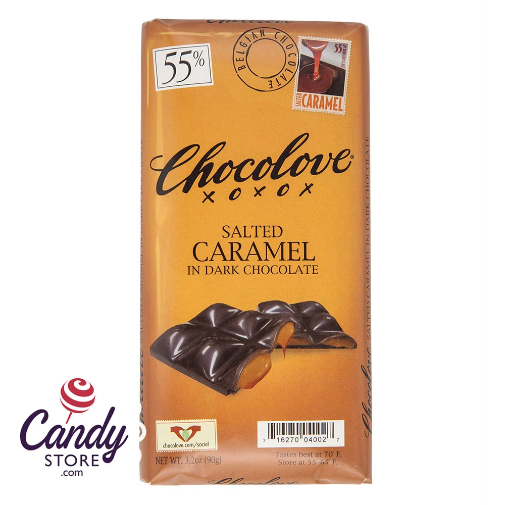 Salted Caramel In Dark Chocolate Chocolove 3.2oz Bar - 10ct
