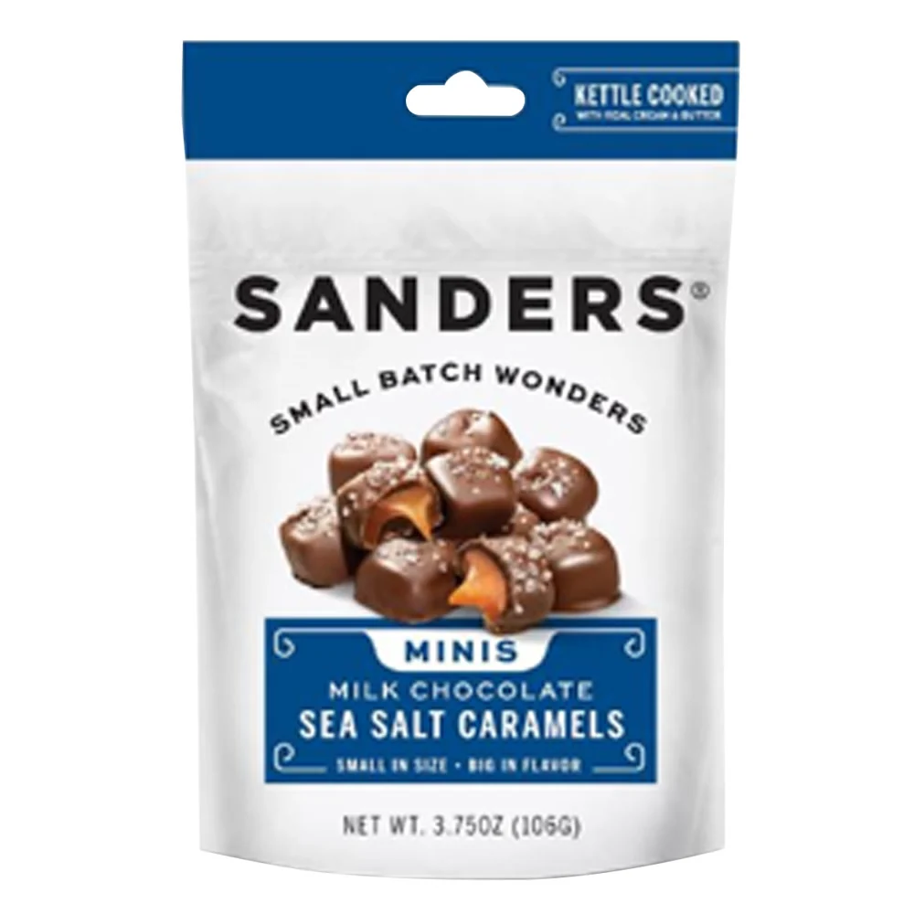 Sanders Milk Chocolate Sea Salt Caramel Mini Bites Bags - 12ct