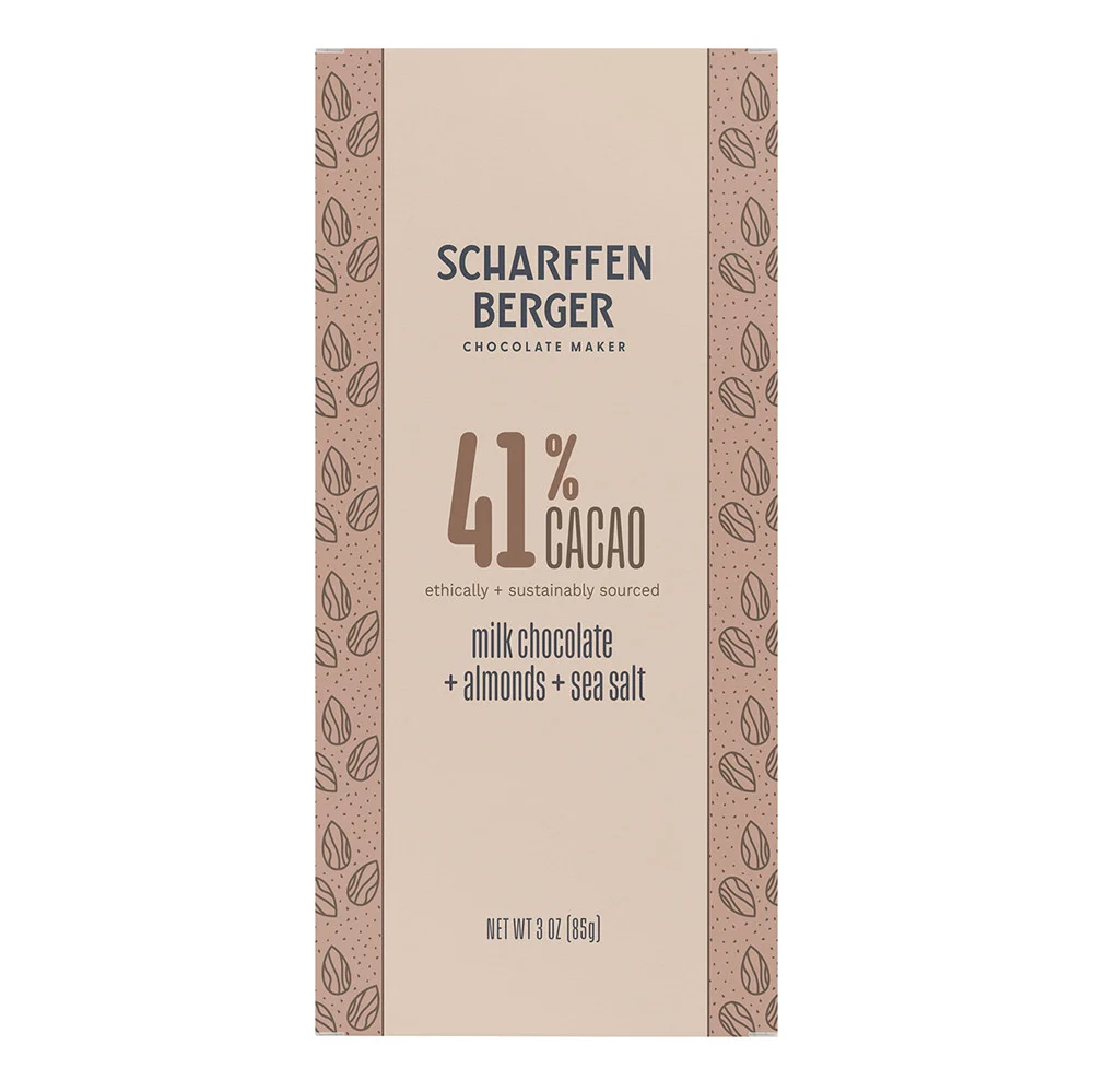 Scharffen Berger 41% Cacao Milk Chocolate Almonds Sea Salt Bars - 12ct