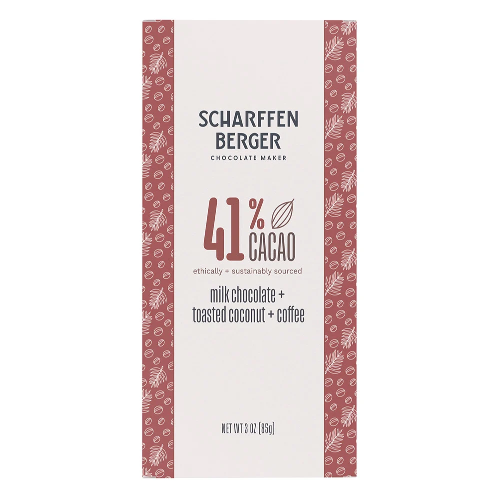 Scharffen Berger 41% Cacao Milk Chocolate Toasted Coconut Coffee Bars - 12ct