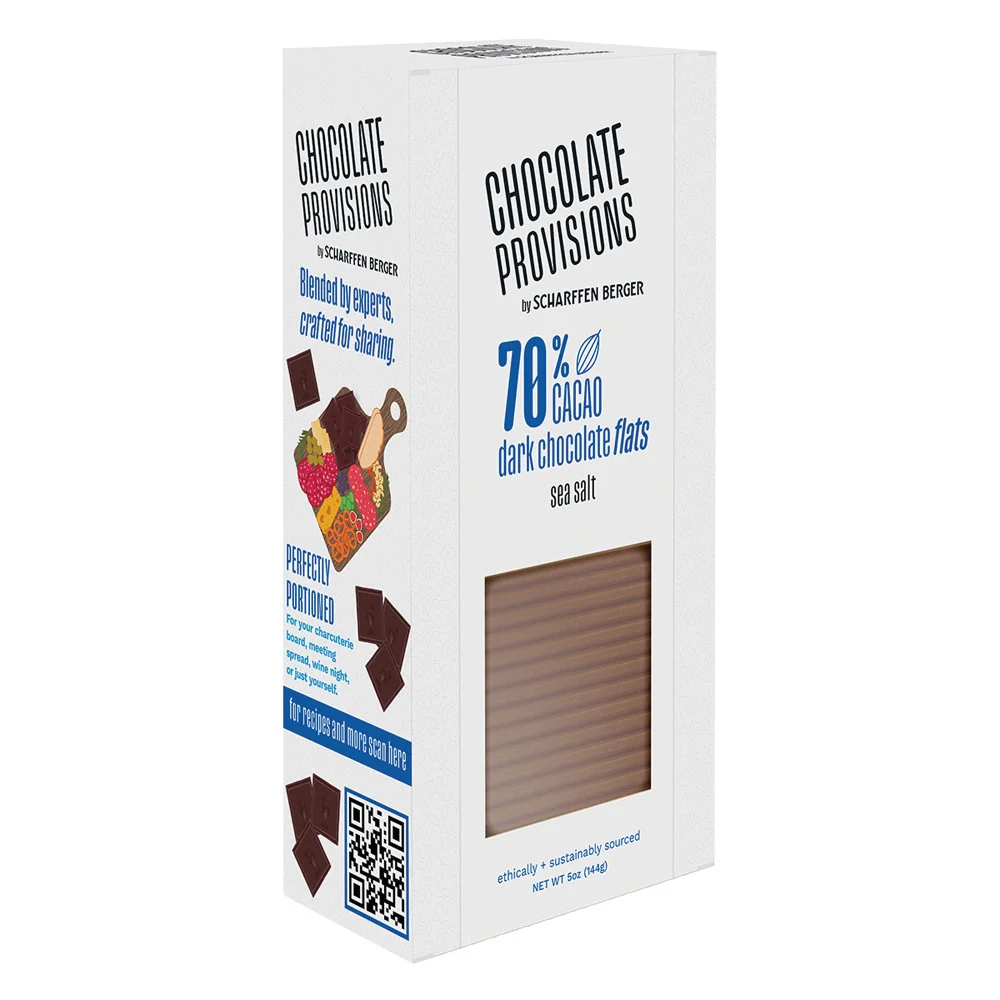Scharffen Berger 70% Dark Chocolate Flats with Sea Salt Boxes - 8ct