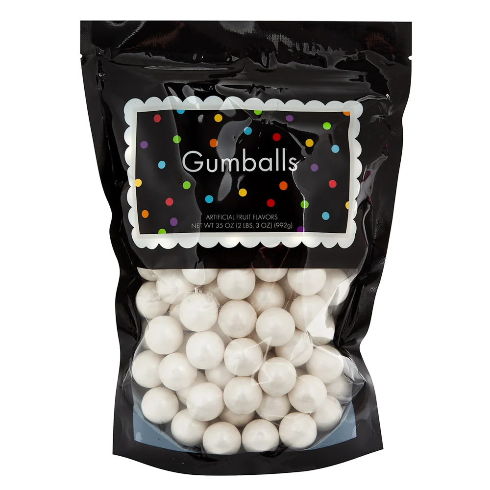 Shimmer White Fruit 850 Count Gumballs 35oz Pouches - 6ct