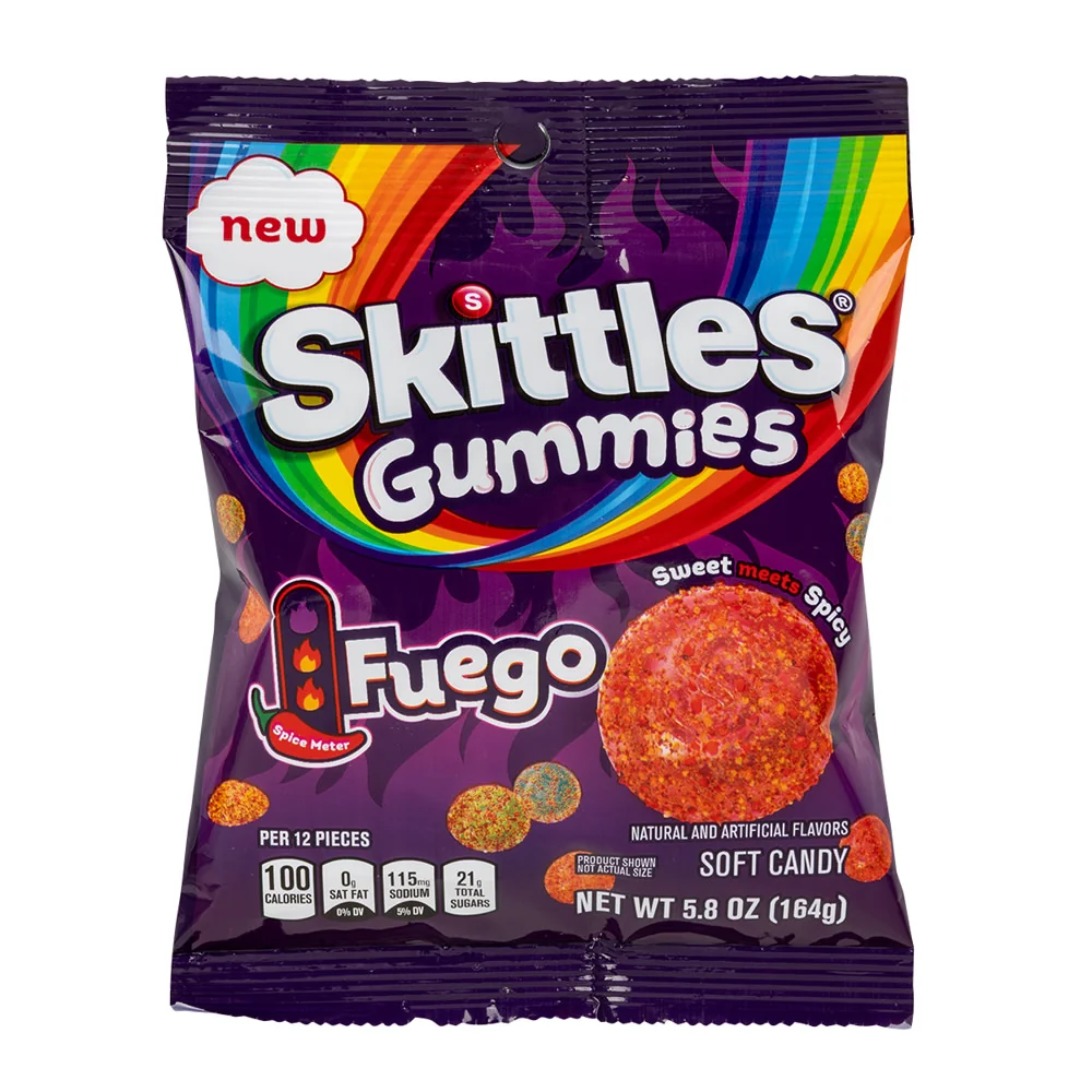Skittles Fuego Gummies Peg Bag - 12ct