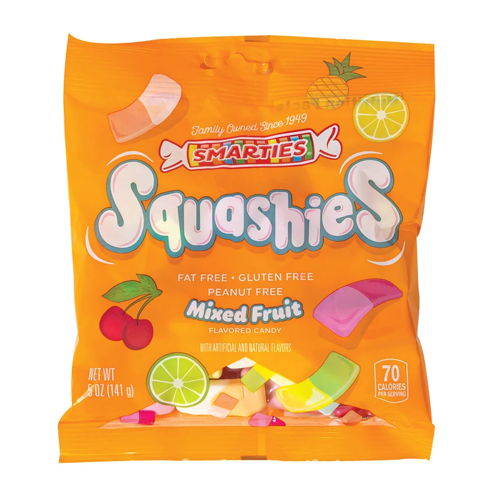 Smarties Squashies Mixed Fruit Peg Bags - 12ct