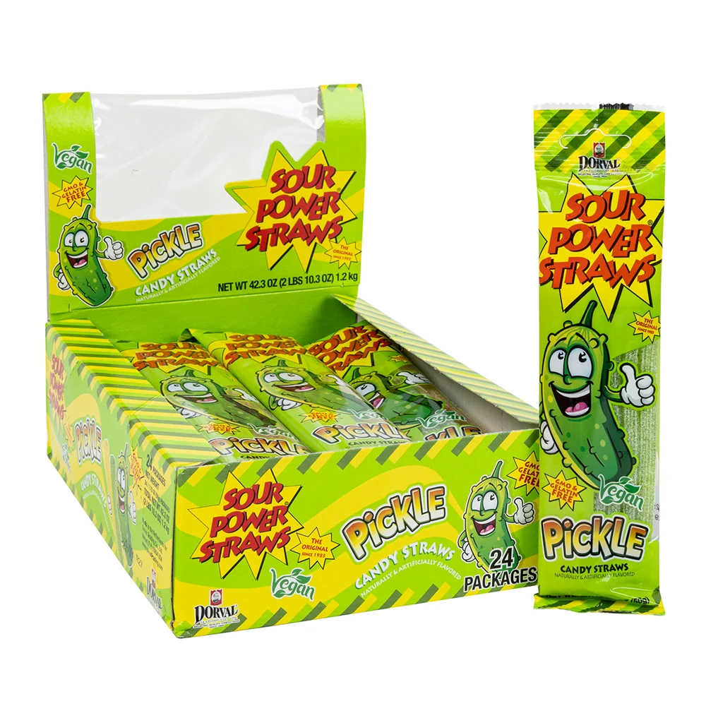 Sour Power Straws Pickle - 24ct