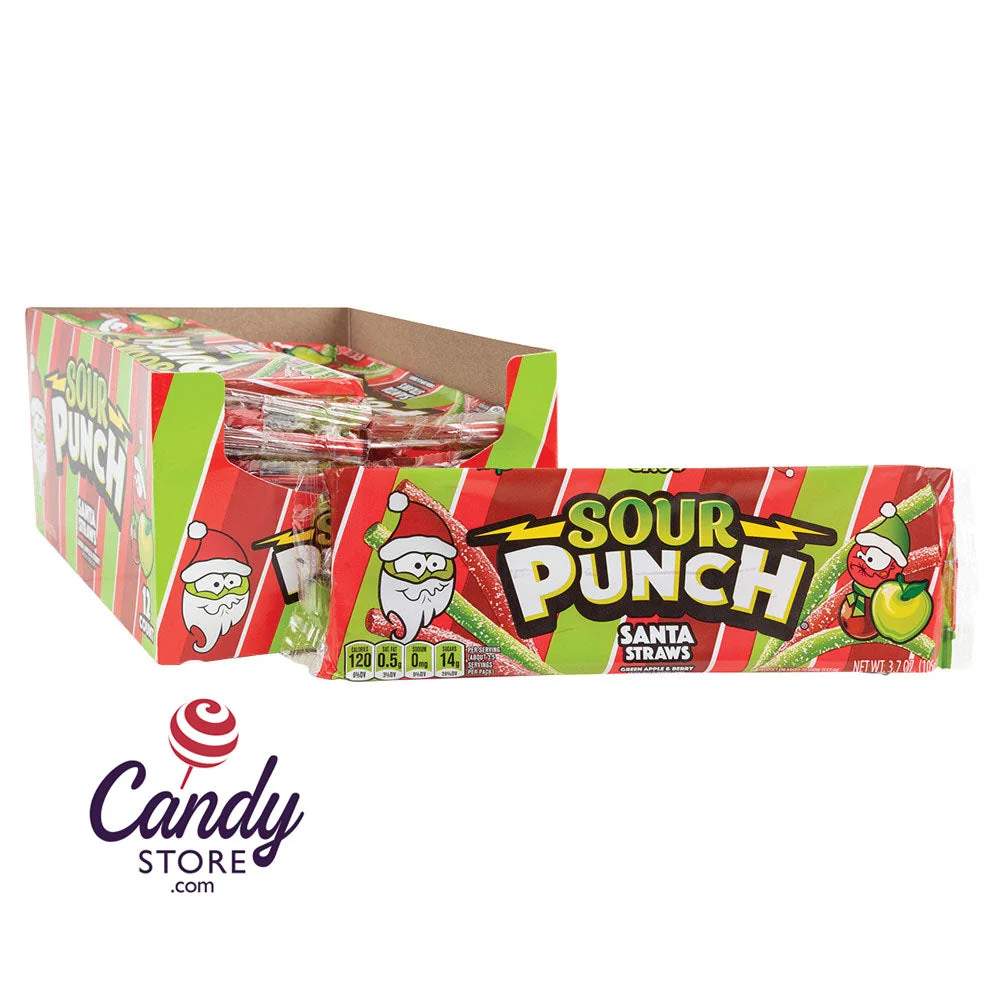 Sour Punch Santa Straws 3.7oz - 12ct