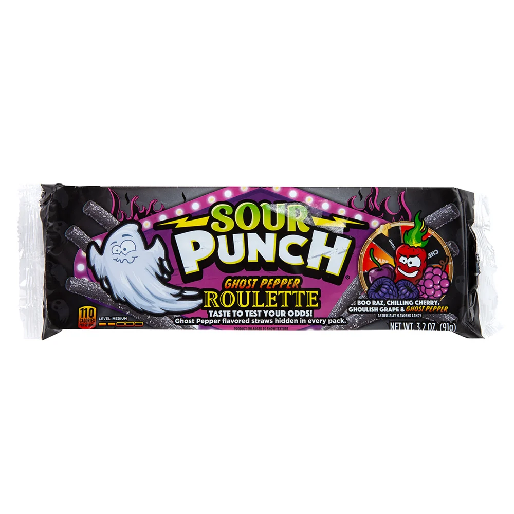 Sour Punch Straws Ghost Pepper Roulette - 24ct