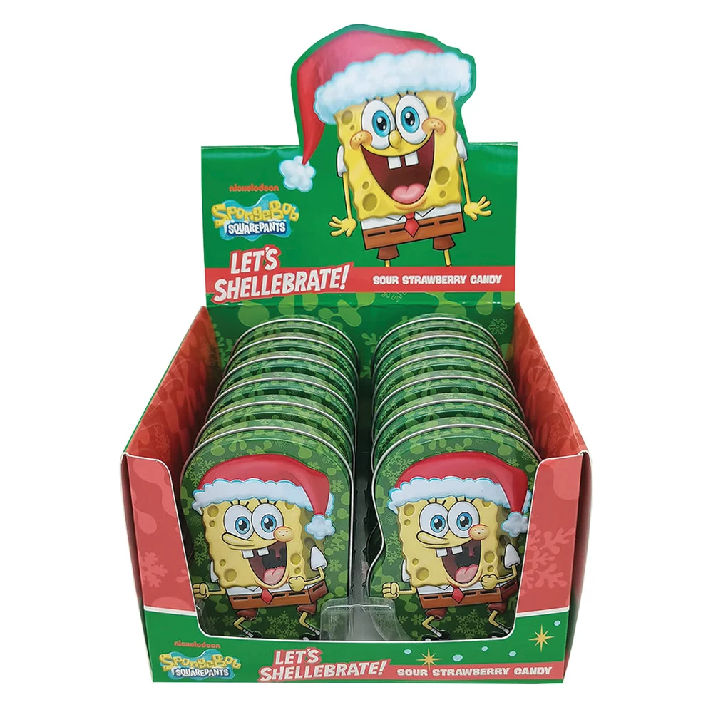SpongeBob Christmas Strawberry Candy Tin - 12ct