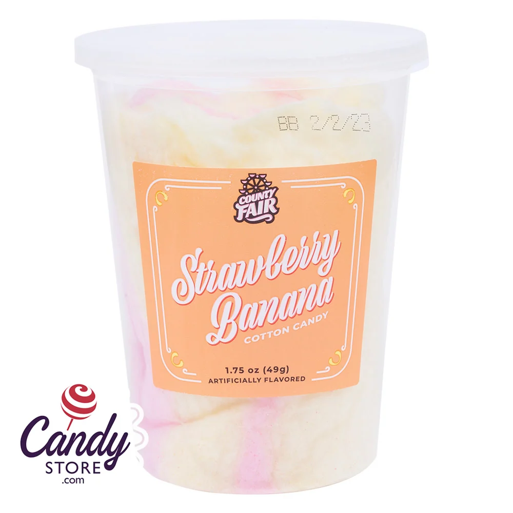 Strawberry Banana County Fair Cotton Candy - 12ct Tubs