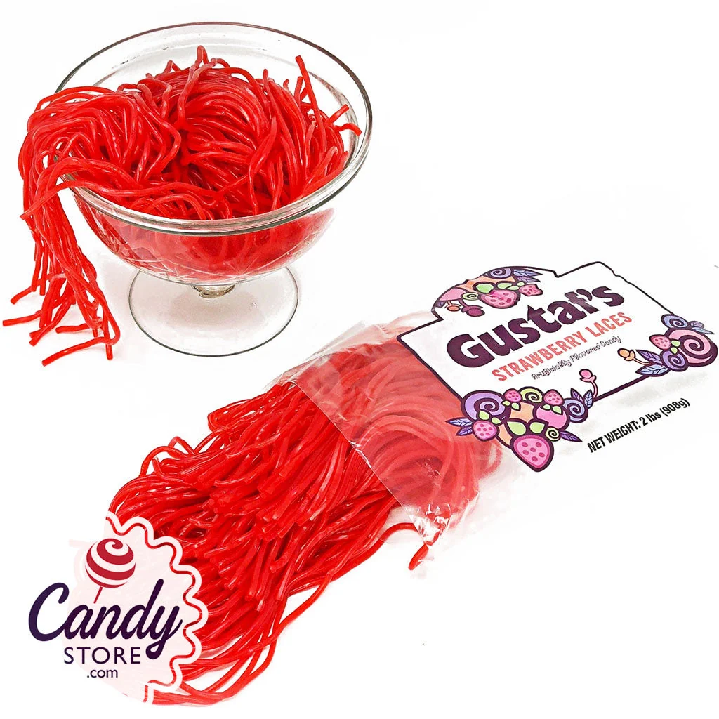 Gustaf's Strawberry Red Licorice Laces - 20lb - Image 3