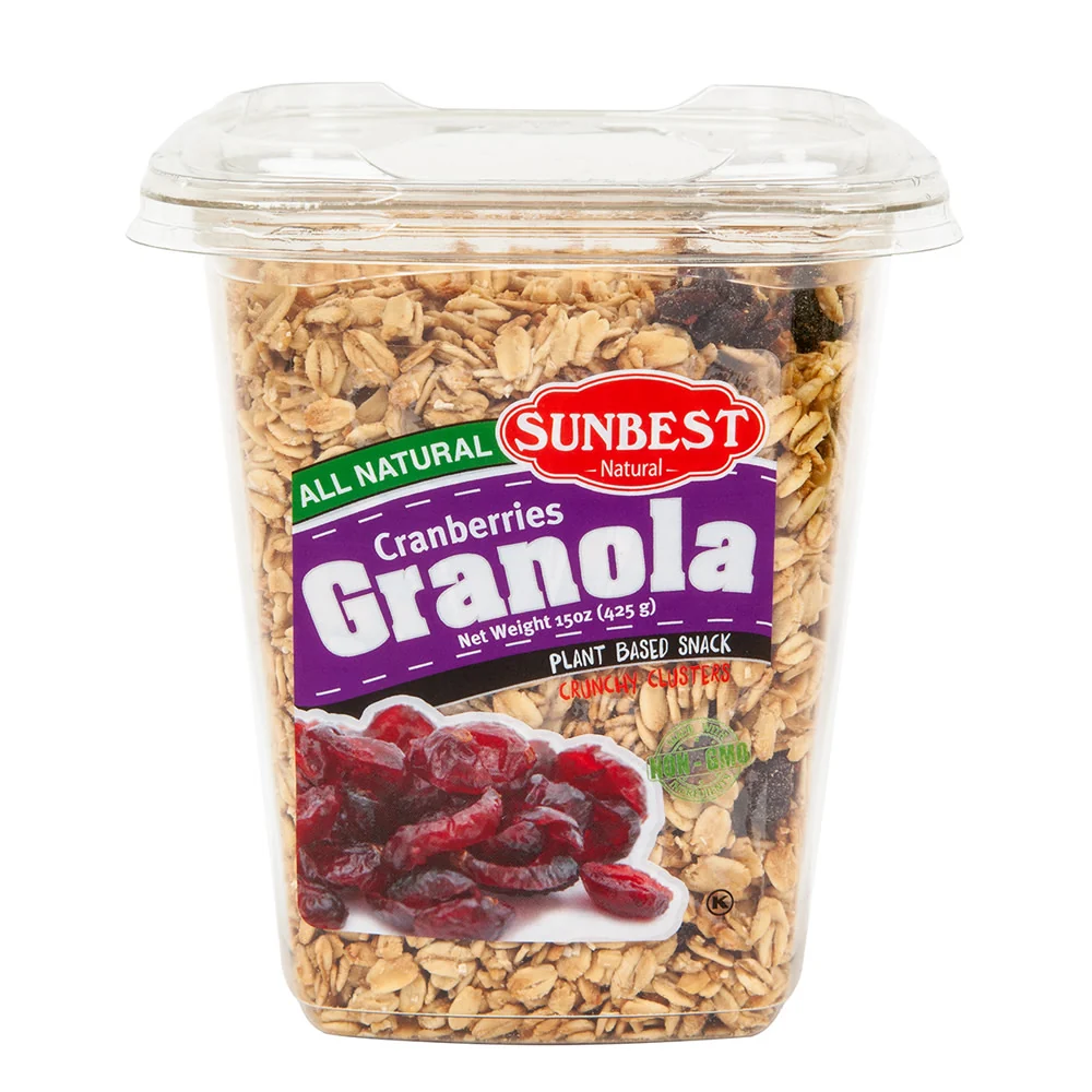 Sunbest Cranberry All Natural Granola Tubs - 12ct
