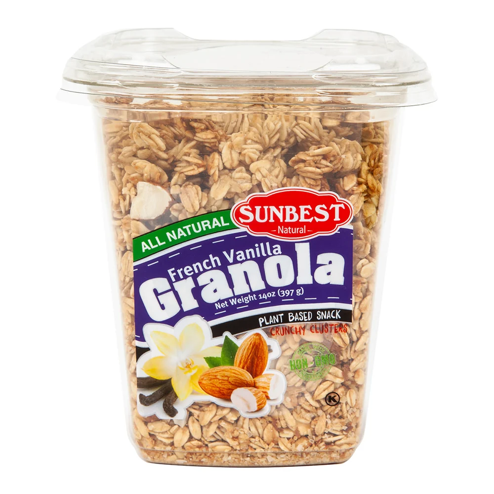 Sunbest French Vanilla All Natural Granola Tubs - 12ct