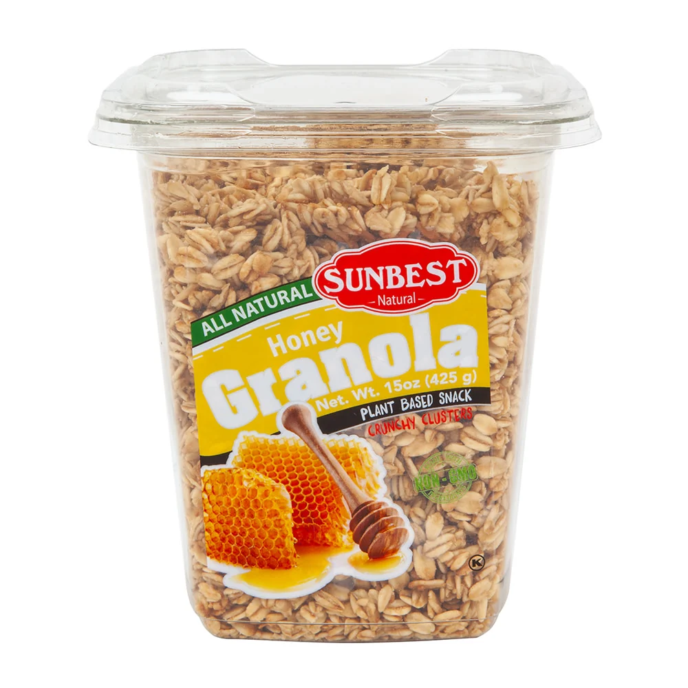 Sunbest Honey All Natural Granola Tubs - 12ct