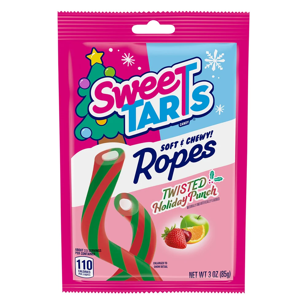 Sweetarts Ropes Twisted Holiday Punch Peg Bags - 12ct