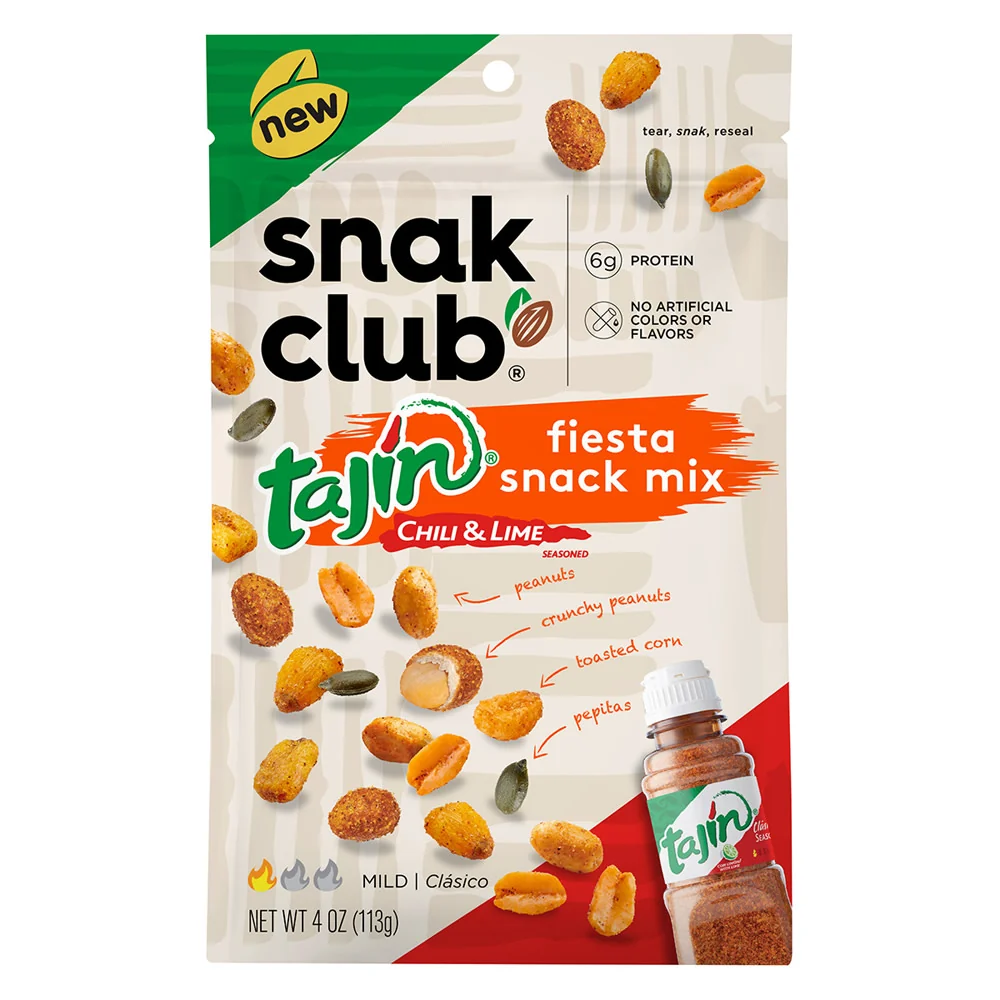 Tajin Snak Club Chili & Lime Fiesta Snack Mix Peg Bags - 12ct