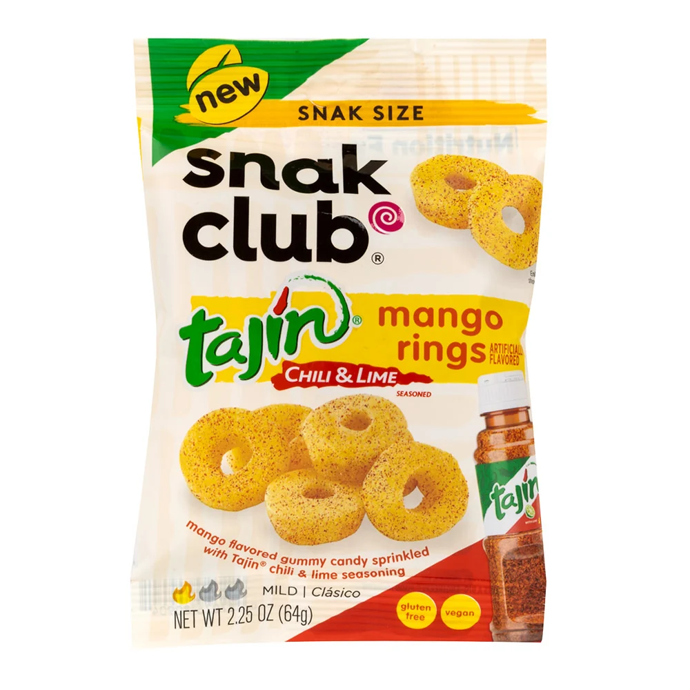 Tajin Snak Club Chili & Lime Mango Rings Peg Bags - 12ct