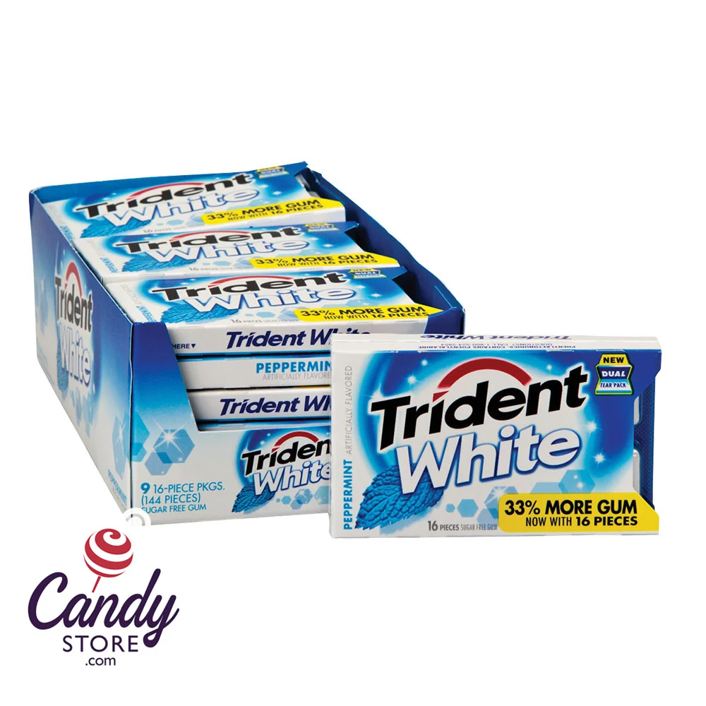 Trident White Peppermint Gum - 9ct