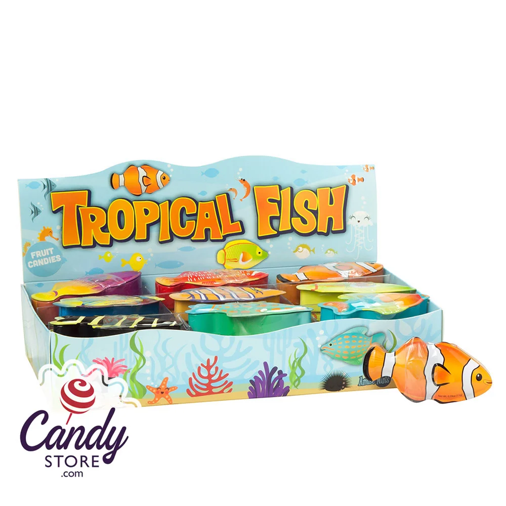 Tropical Fish Sugar Free Sour Amusemints Fruit Candies 0.39oz Tin - 27ct