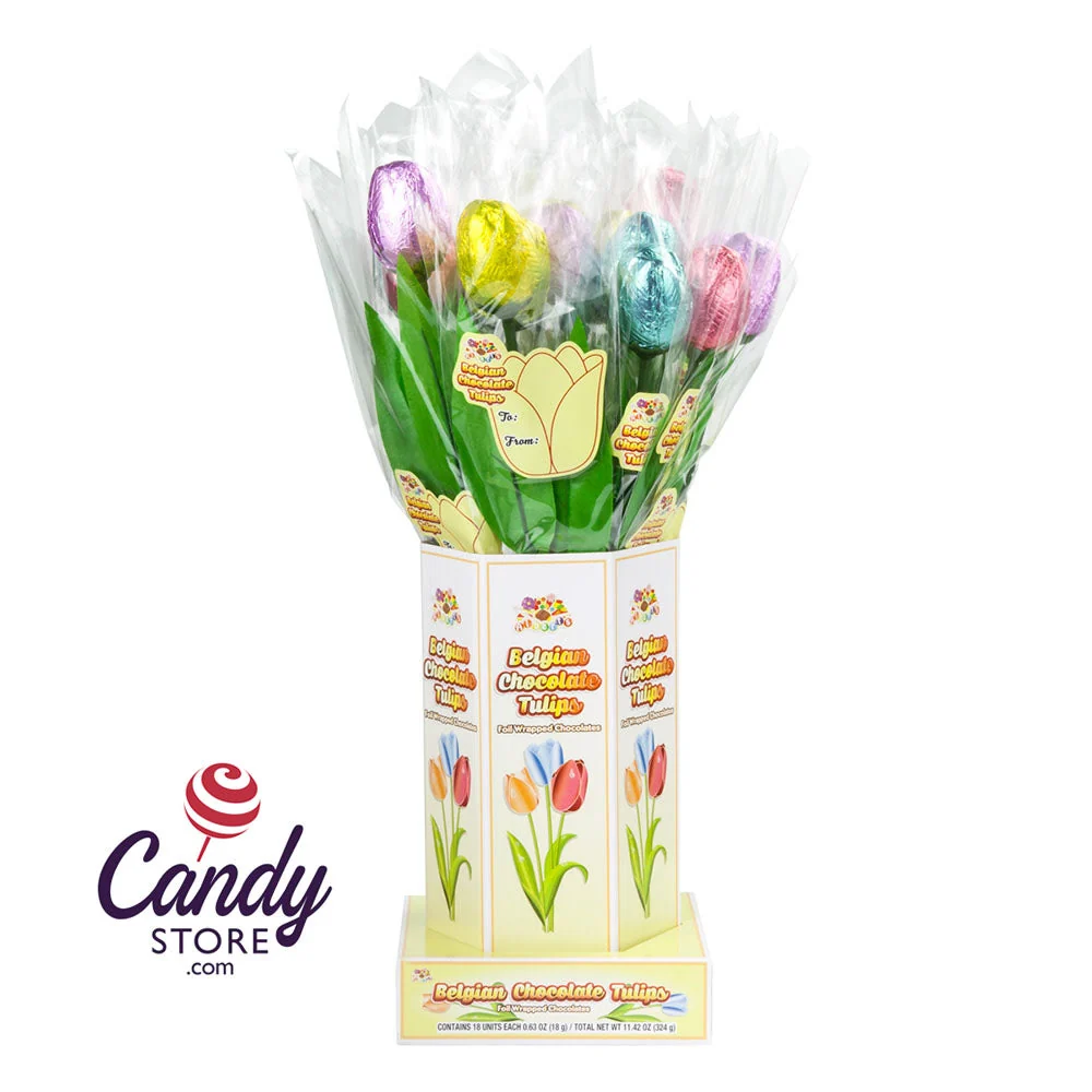 Tulip Foiled Milk Chocolate 0.63oz In Display Vase - 20ct