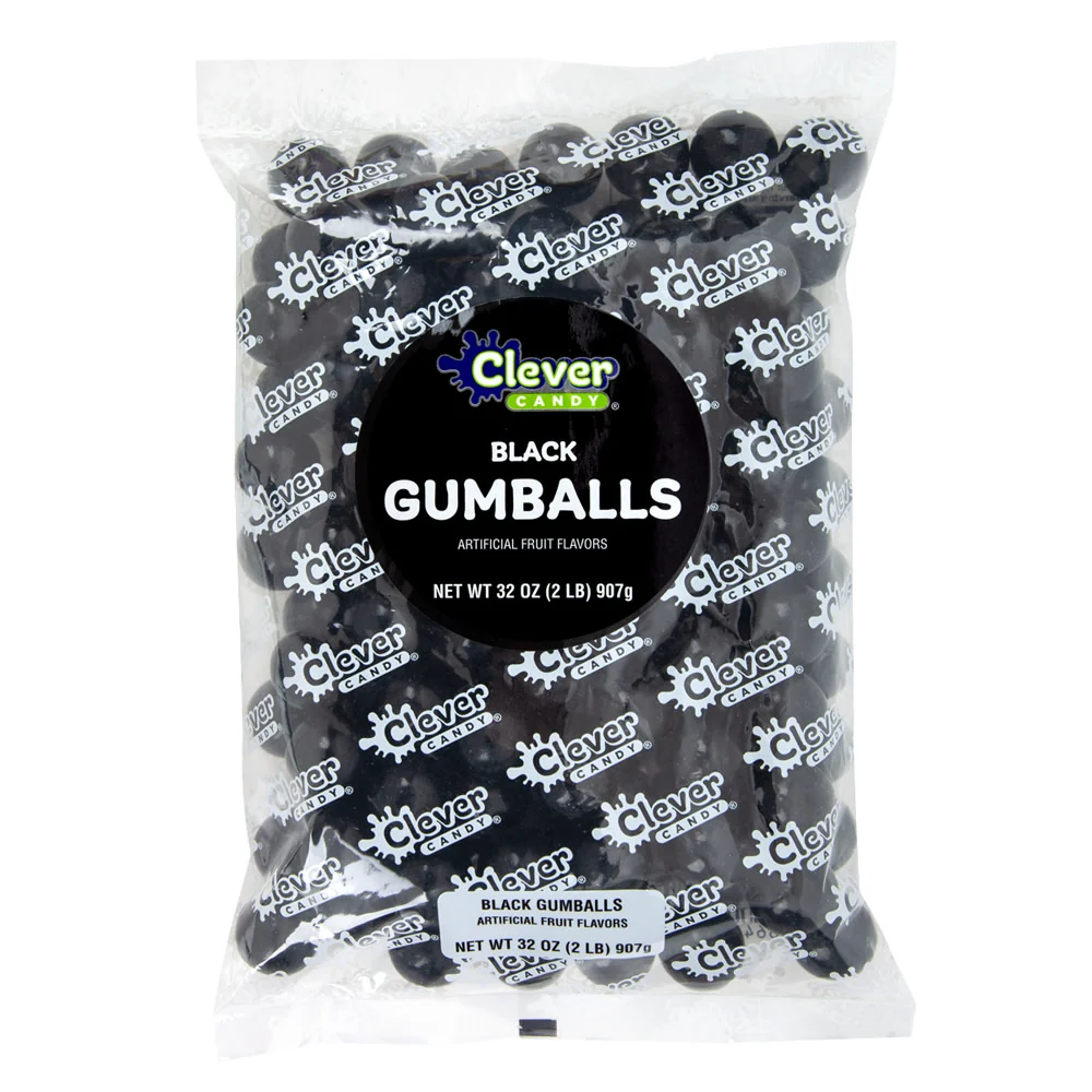 Tutti Frutti Black Gumballs 2lb Bags - 12ct