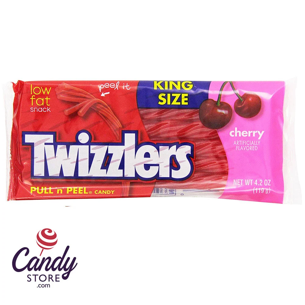 Twizzlers King Size Pull & Peel Cherry - 15ct