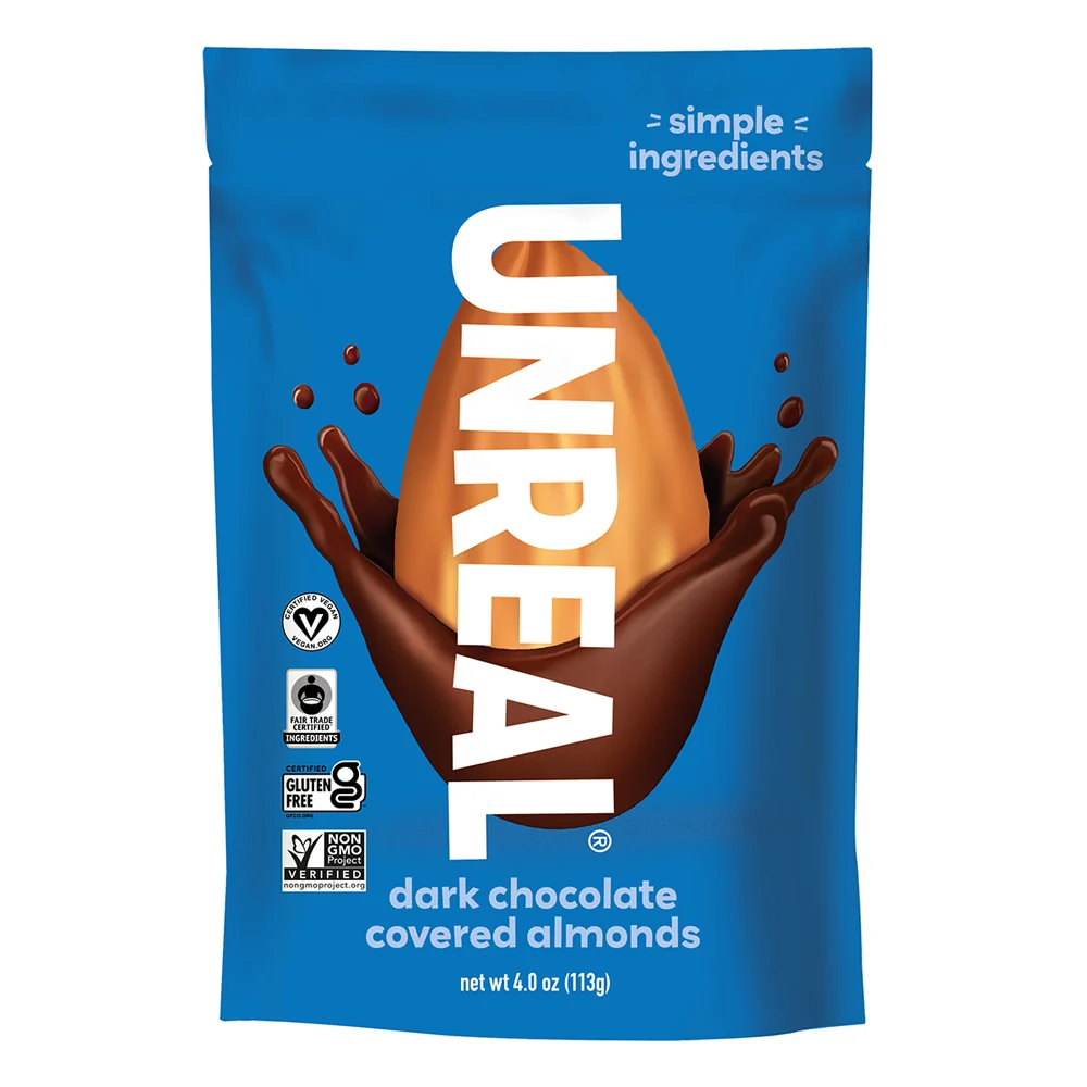 Unreal Dark Chocolate Almonds Pouches - 6ct
