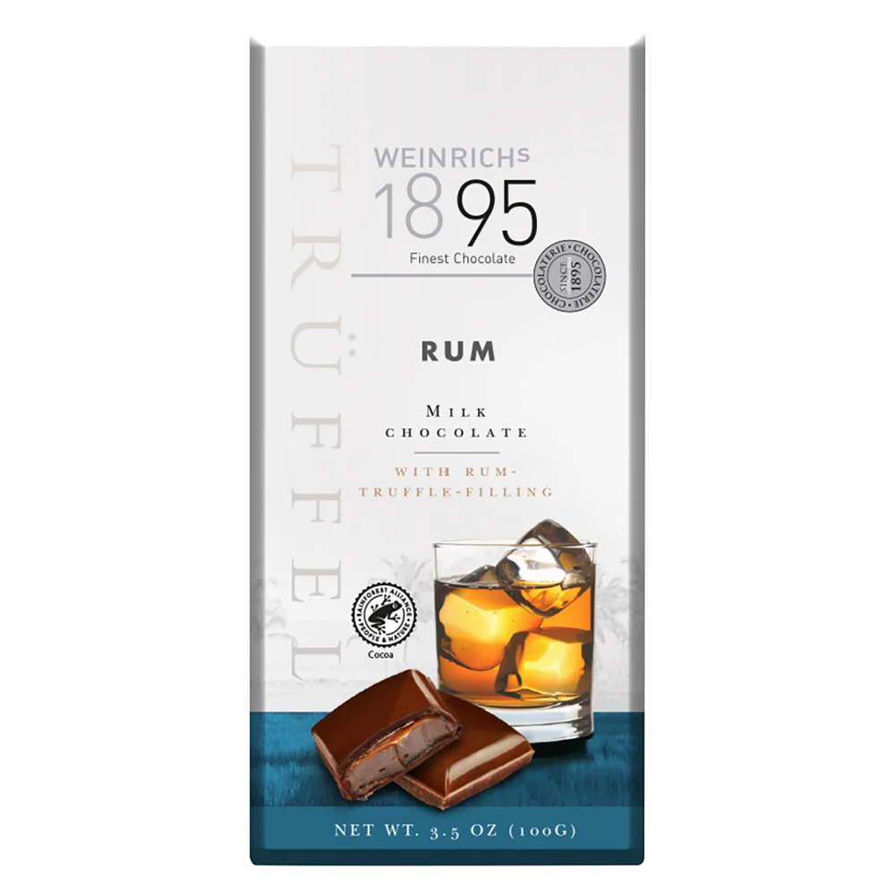Weinrich’s 1895 Rum Truffle Milk Chocolate Bars - 10ct