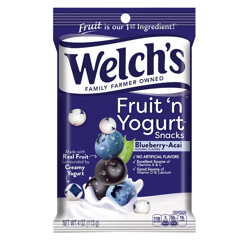 Welch's Fruit n Yogurt Snacks Blueberry Peg Bags - 12ct